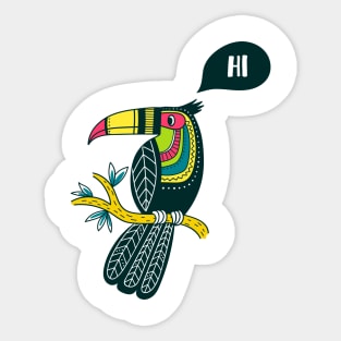 colorful toucan in boho style Sticker